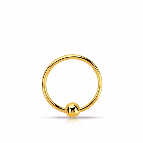 Näsring i guldpläterad 925 silver (0.6mm - 12mm)
