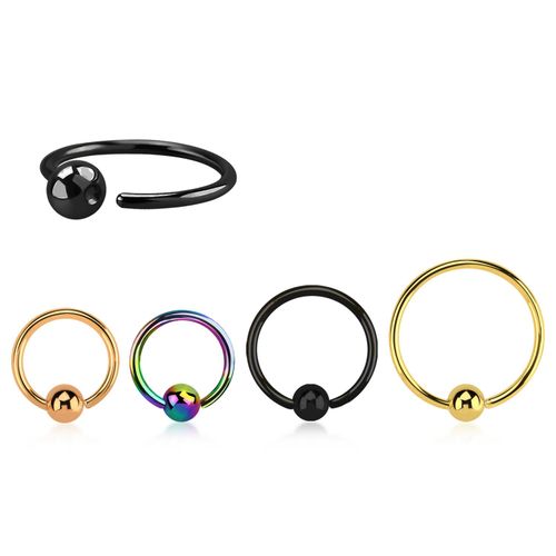 Öppen PVD-Pläterad BCR 0.8mm med fixerad 2.5mm kula