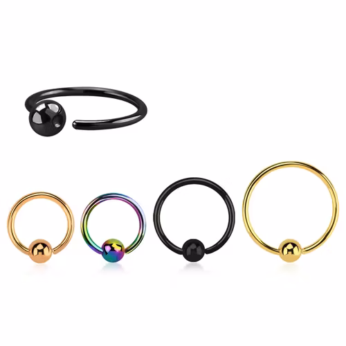 Öppen PVD-Pläterad BCR 0.8mm med fixerad 2.5mm kula