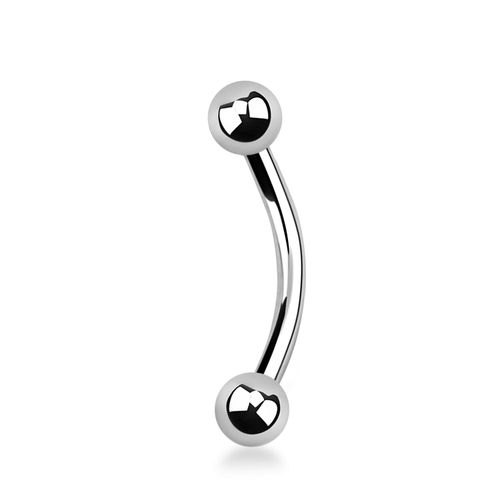 Banana / böjd barbell kirurgiskt stål utvändigt gängad 1.6mm med 4mm kulor