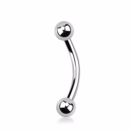 Banana / böjd barbell kirurgiskt stål utvändigt gängad 1.6mm med 4mm kulor