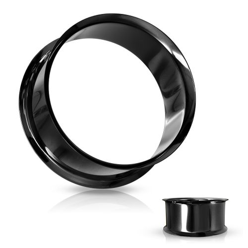 Svart PVD-pläterad double flare ståltunnel (XL 28-51mm)
