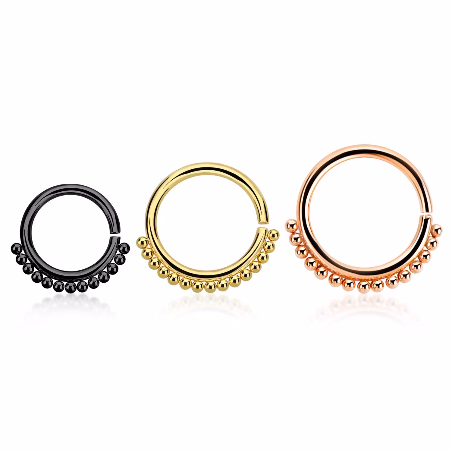 PVD Pläterad Septum Ring 1.2mm kirurgiskt stål