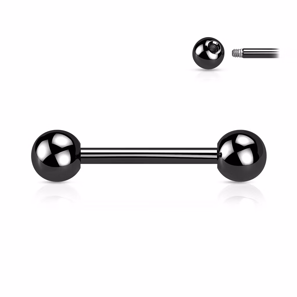 PVD-pläterad barbell i titanium - utvändigt gängad