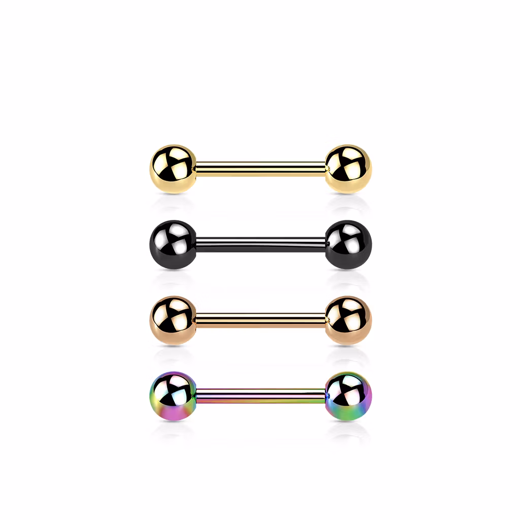 PVD-pläterad barbell i titanium - utvändigt gängad