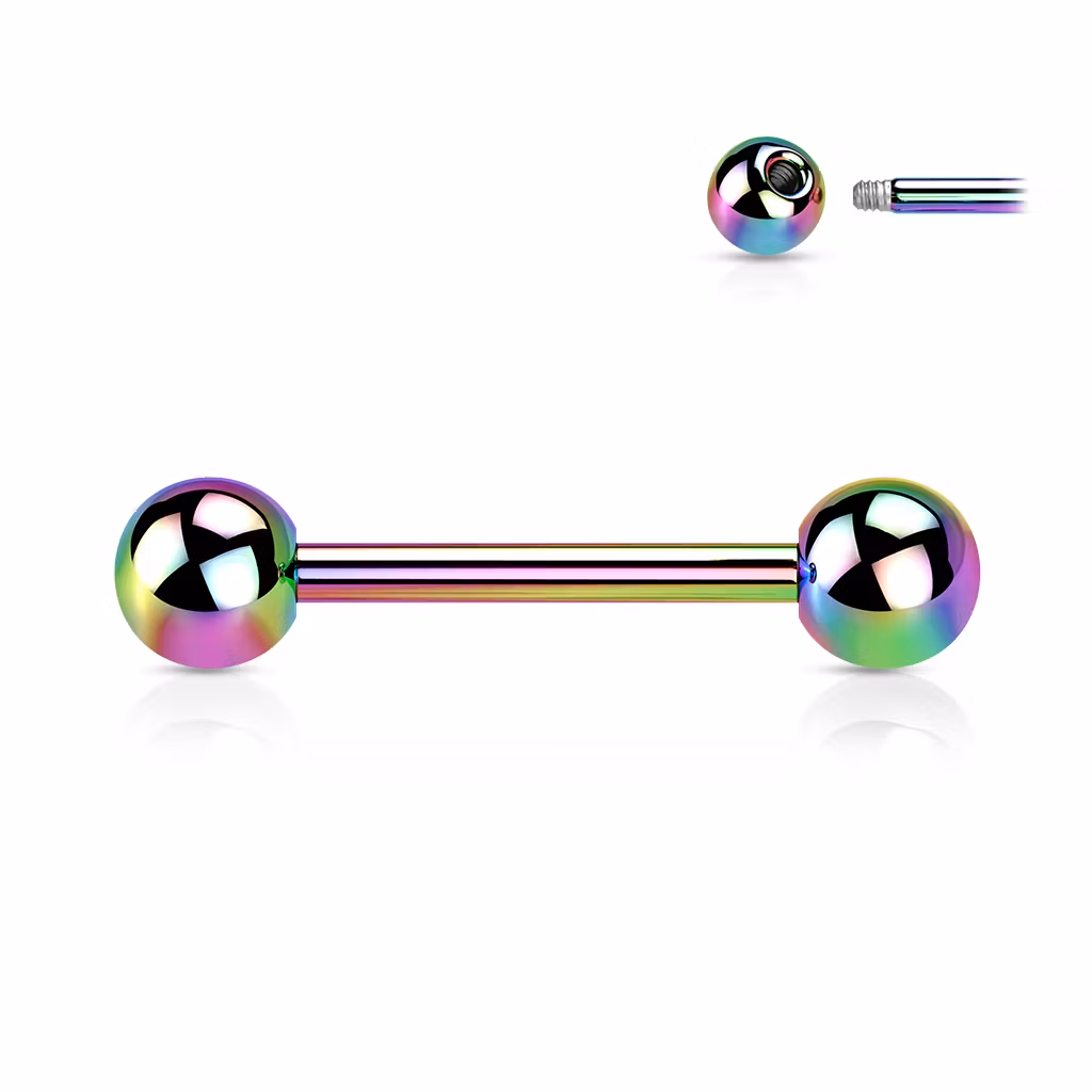 PVD-pläterad barbell i titanium - utvändigt gängad