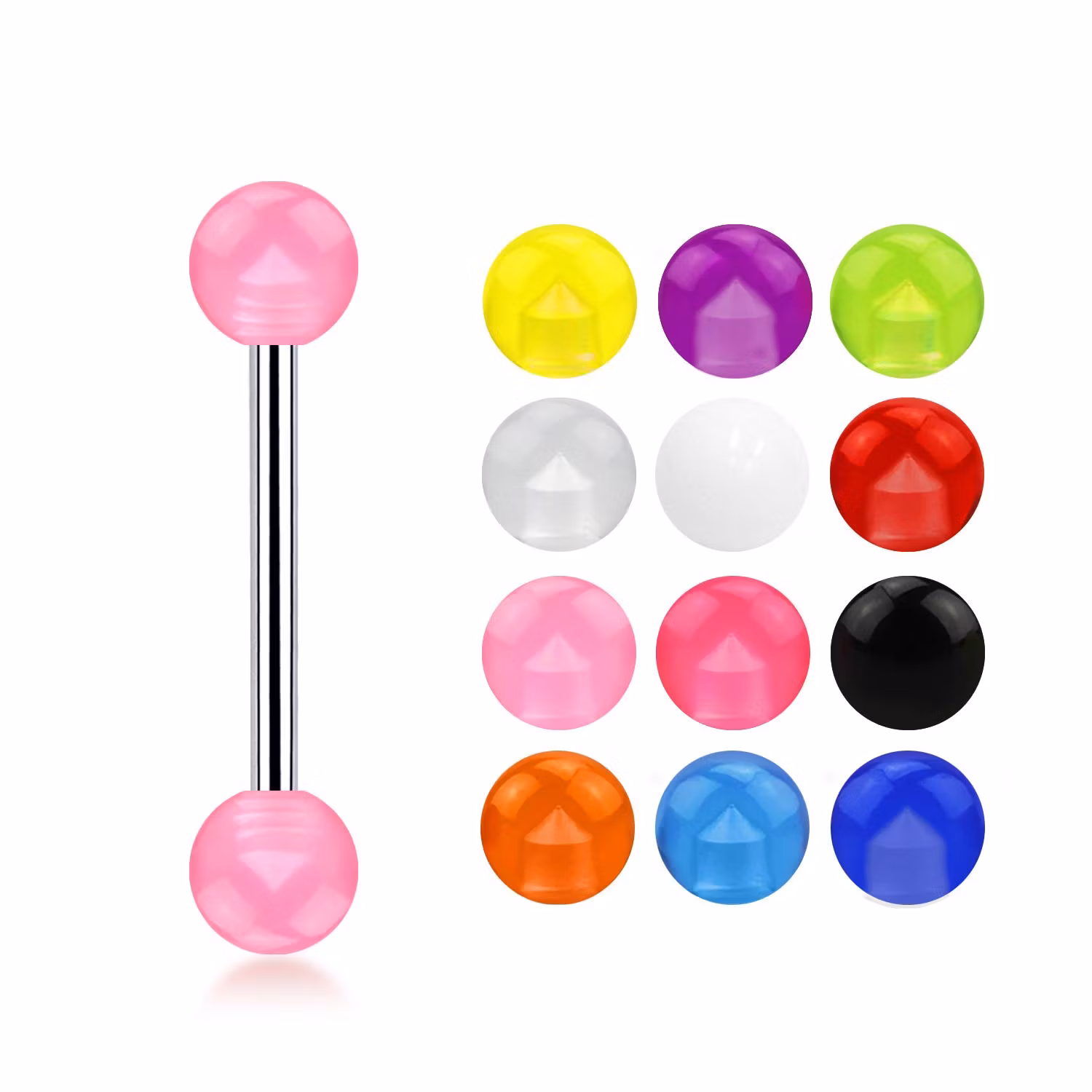 Barbell / Rak stav 1.6mm med 5mm akrylkulor