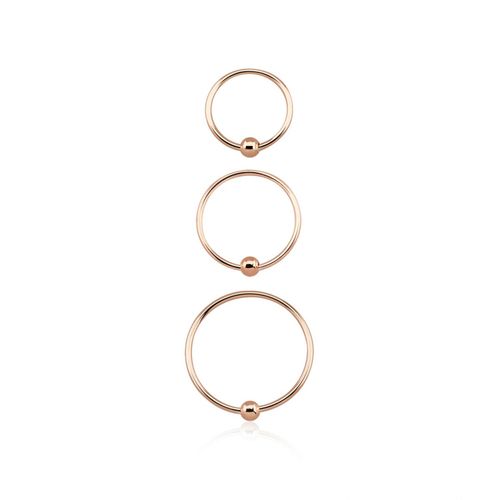 Näsring / nose hoop 0.6mm med kula äkta 14 karat roséguld