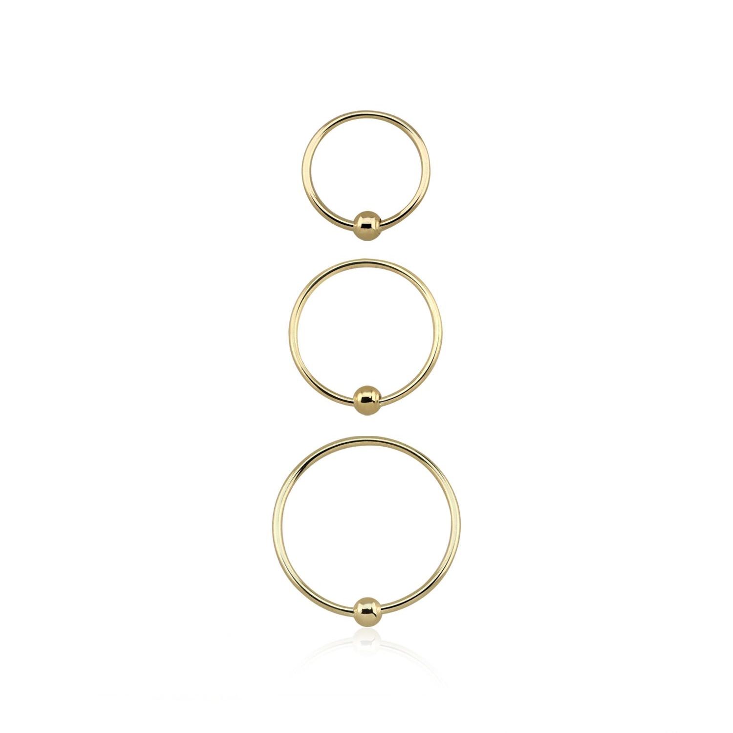 Näsring / nose hoop 0.6mm med kula äkta 14 karat guld