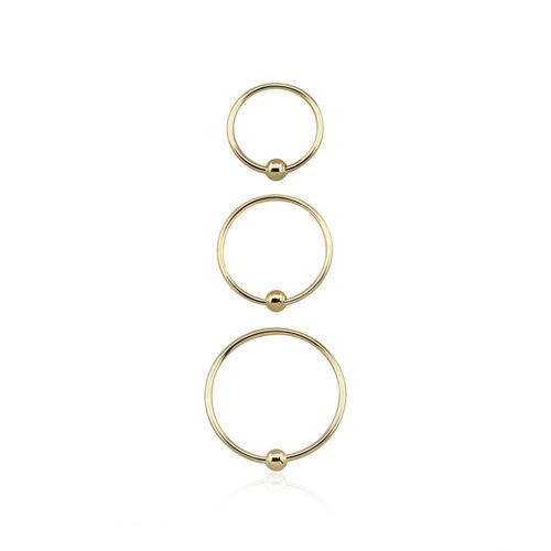 Näsring / nose hoop 0.6mm med kula äkta 14 karat guld