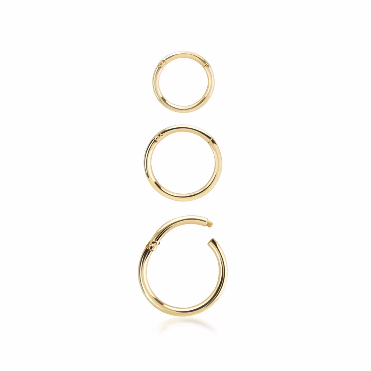 Clicker ring med gångjärn 1.0mm äkta 14 karat guld
