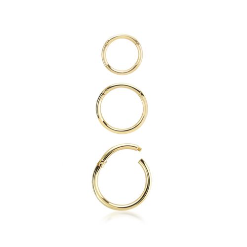 Clicker ring med gångjärn 1.0mm äkta 14 karat guld