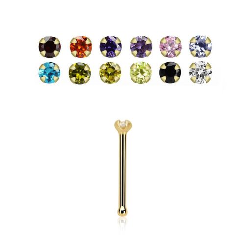 Nässmycke 0.6mm äkta 14 karat guld med 1.25mm cubic zirconia