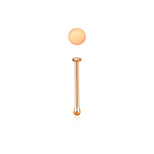 Nässmycke "näspin" i äkta 14 karat roséguld - 1mm platt topp