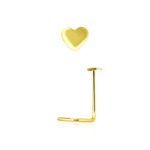 Nässmycke "nässkruv" 0.6mm i äkta 14 karat guld med hjärta