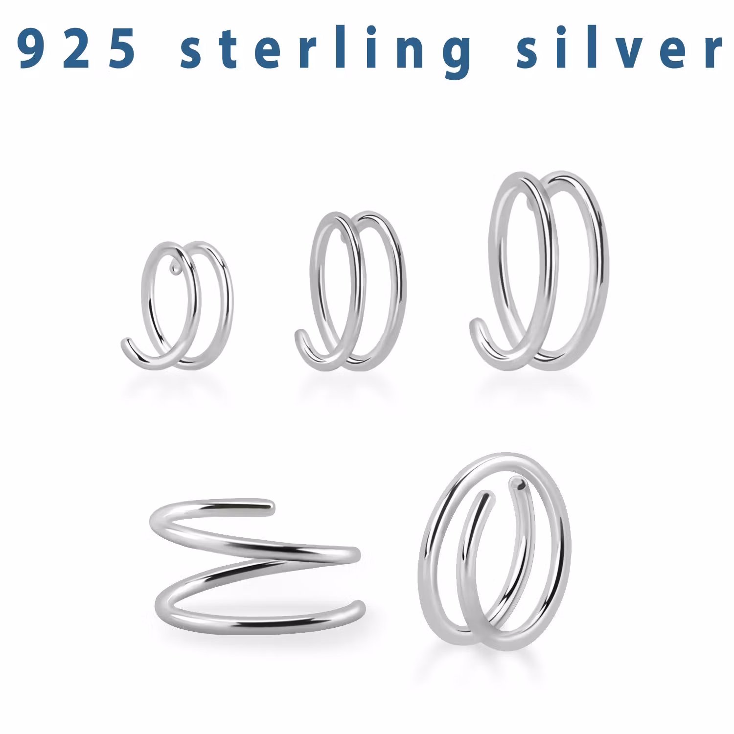 Nässmycke / spiral piercing i 925-silver 0.8mm