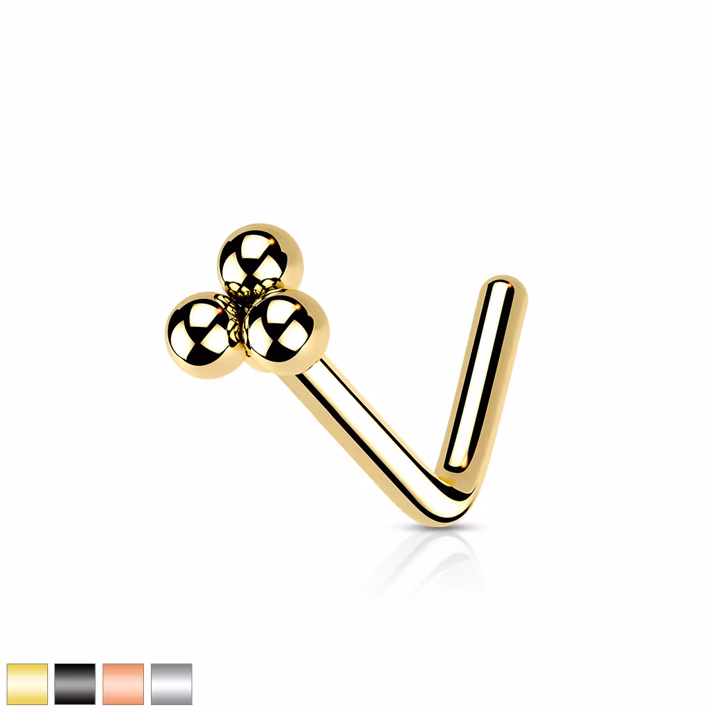 Nässmycke "L-böjd" kirurgiskt stål 0.8mm - triangelkluster