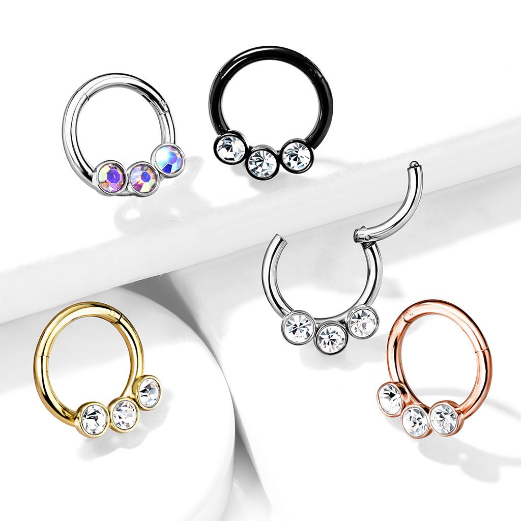 Septum segmentring med gångjärn 1.2mm och 3st crystals