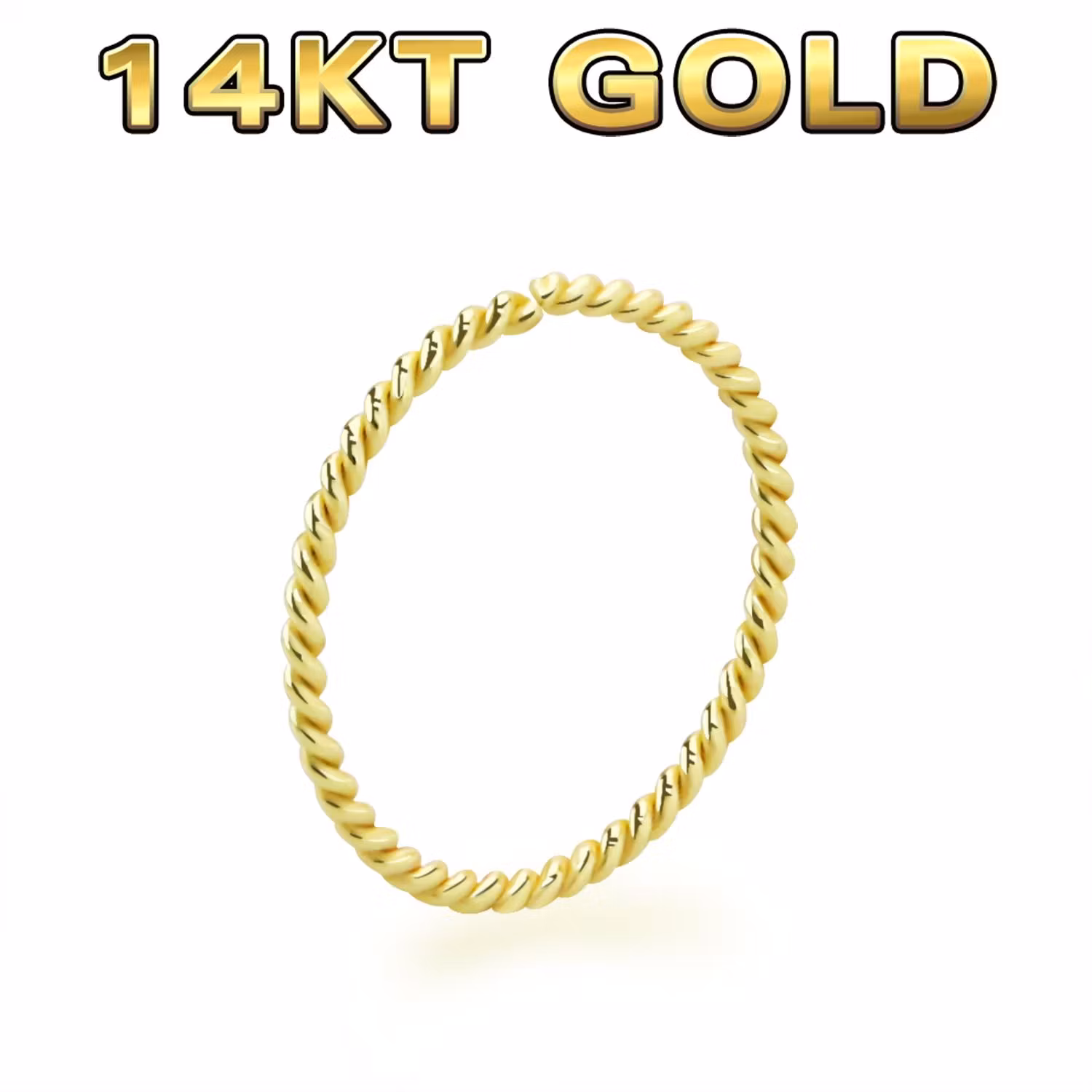 Twistad ring 0.8mm i äkta 14 karat guld