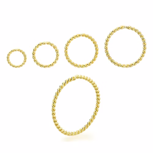 Twistad ring 0.8mm i äkta 14 karat guld