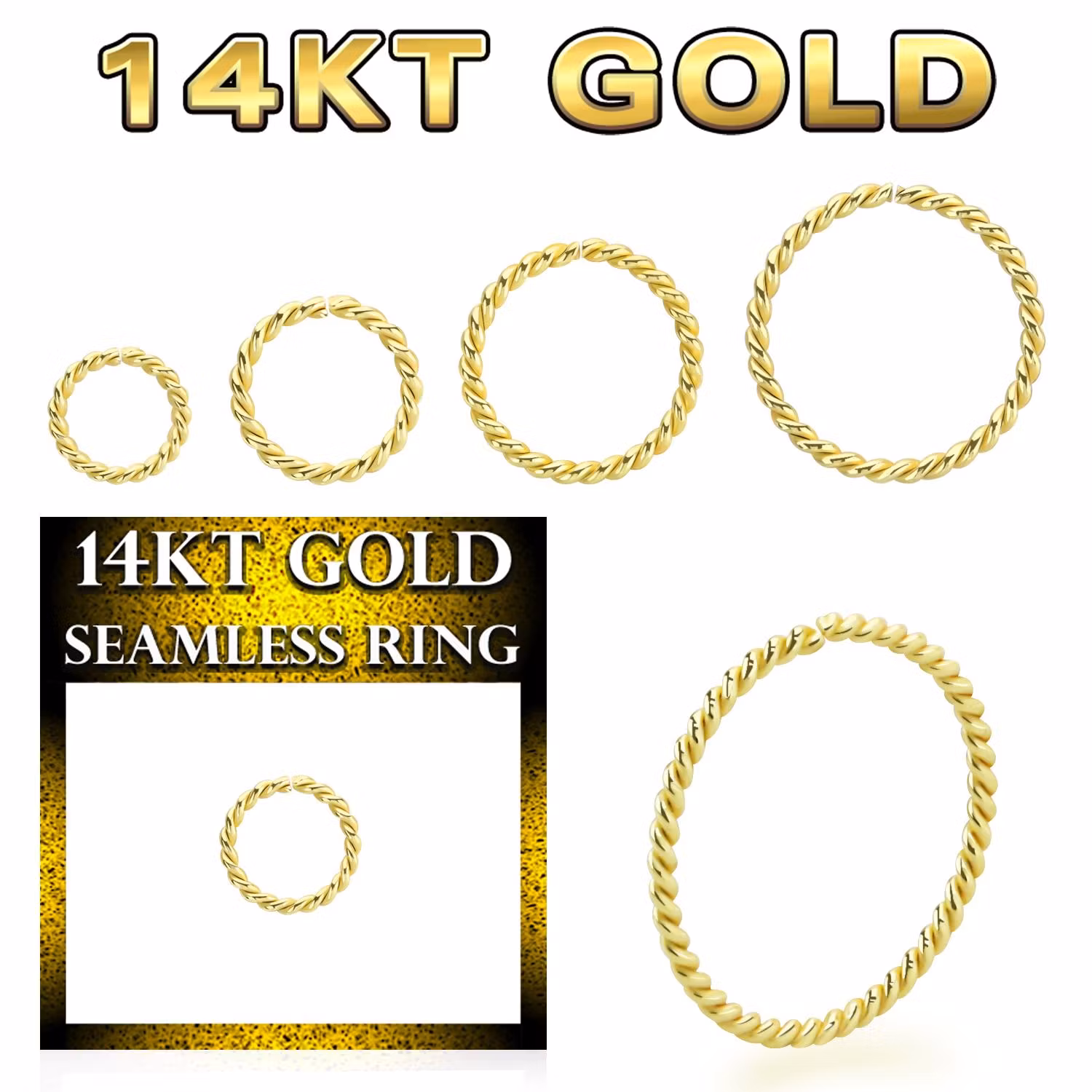 Twistad ring 0.8mm i äkta 14 karat guld