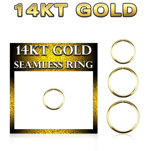 Näsring / sömlös ring 0.6mm i äkta 14 karat guld