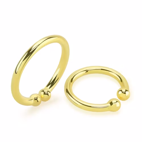 Fake ring / septum piercing i guldpläterad 925 silver