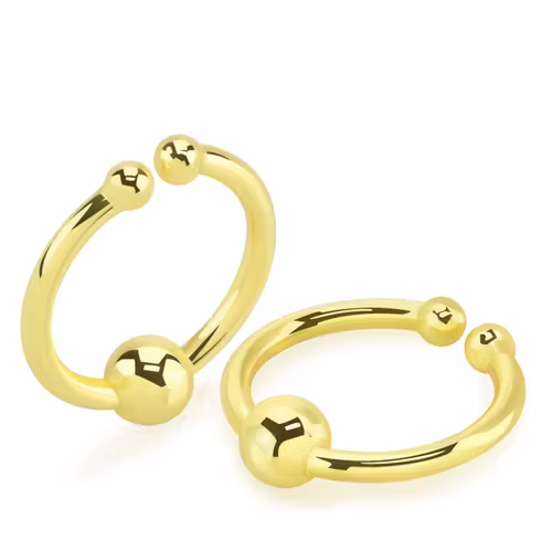 Fake ring / septum piercing i guldpläterad 925 silver med kula