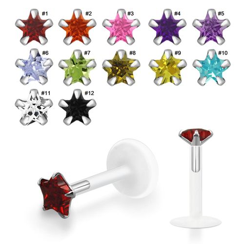 BIO-Flex Labret / Monroe 1.2mm - 3mm stjärnformad cubic zirconia