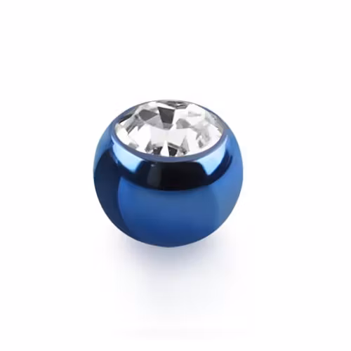 PVD-Pläterad Lös kula 6mm diameter 1.6mm gänga med crystal (lös del)