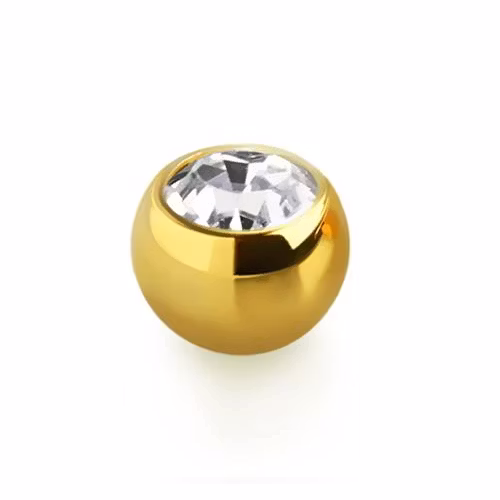 PVD-Pläterad Lös kula 5mm diameter 1.2mm gänga med crystal (lös del)