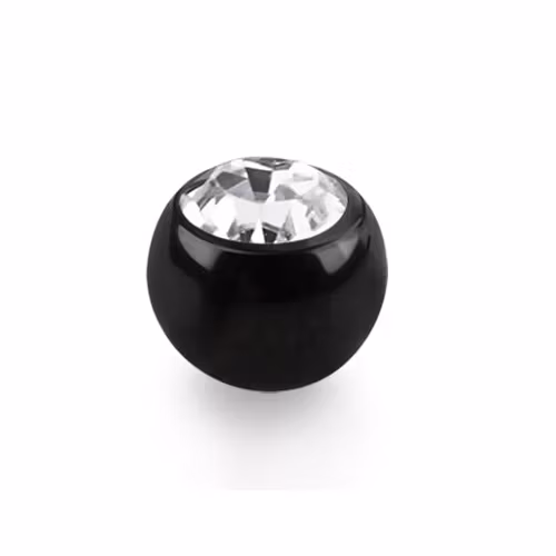 PVD-Pläterad Lös kula 5mm diameter 1.2mm gänga med crystal (lös del)