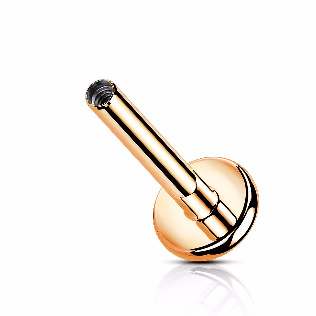 Invändigt gängad labret i titanium med 4mm bas (lös del)