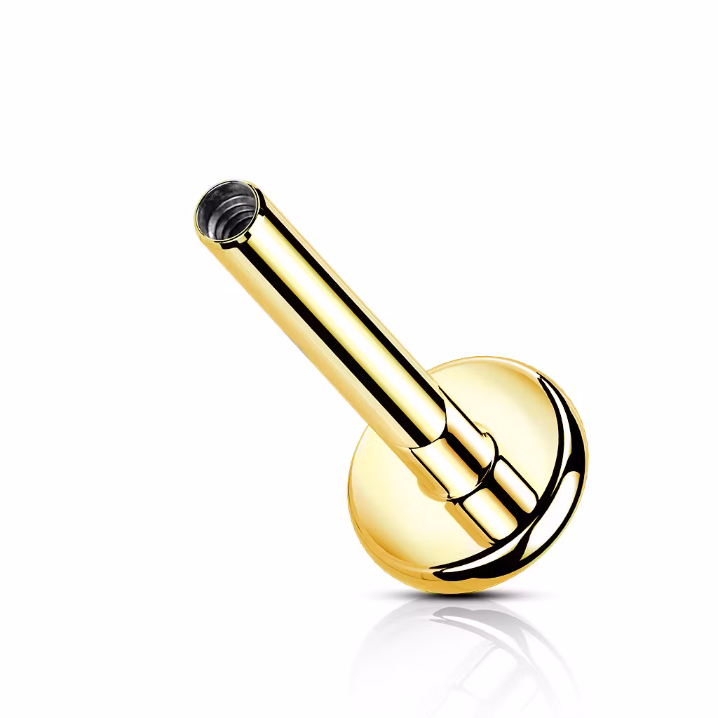 Invändigt gängad labret i titanium med 4mm bas (lös del)