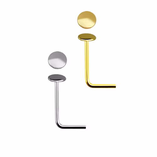 Näspin "L-böjd" 0.6mm i 925 silver med 2mm platt topp