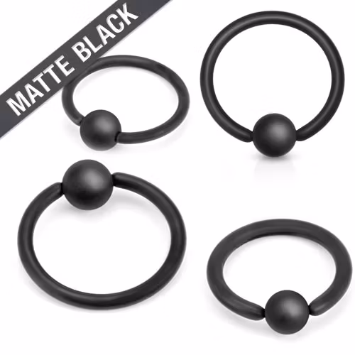 Mattsvart BCR ring med kulstängning