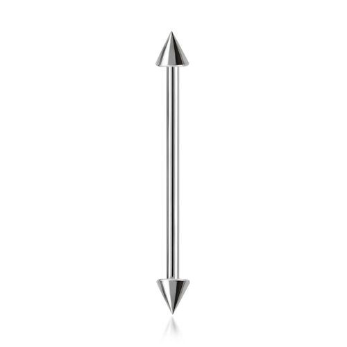 Industrial barbell 1.6mm i kirurgiskt stål - med 4mm koner i vardera ände