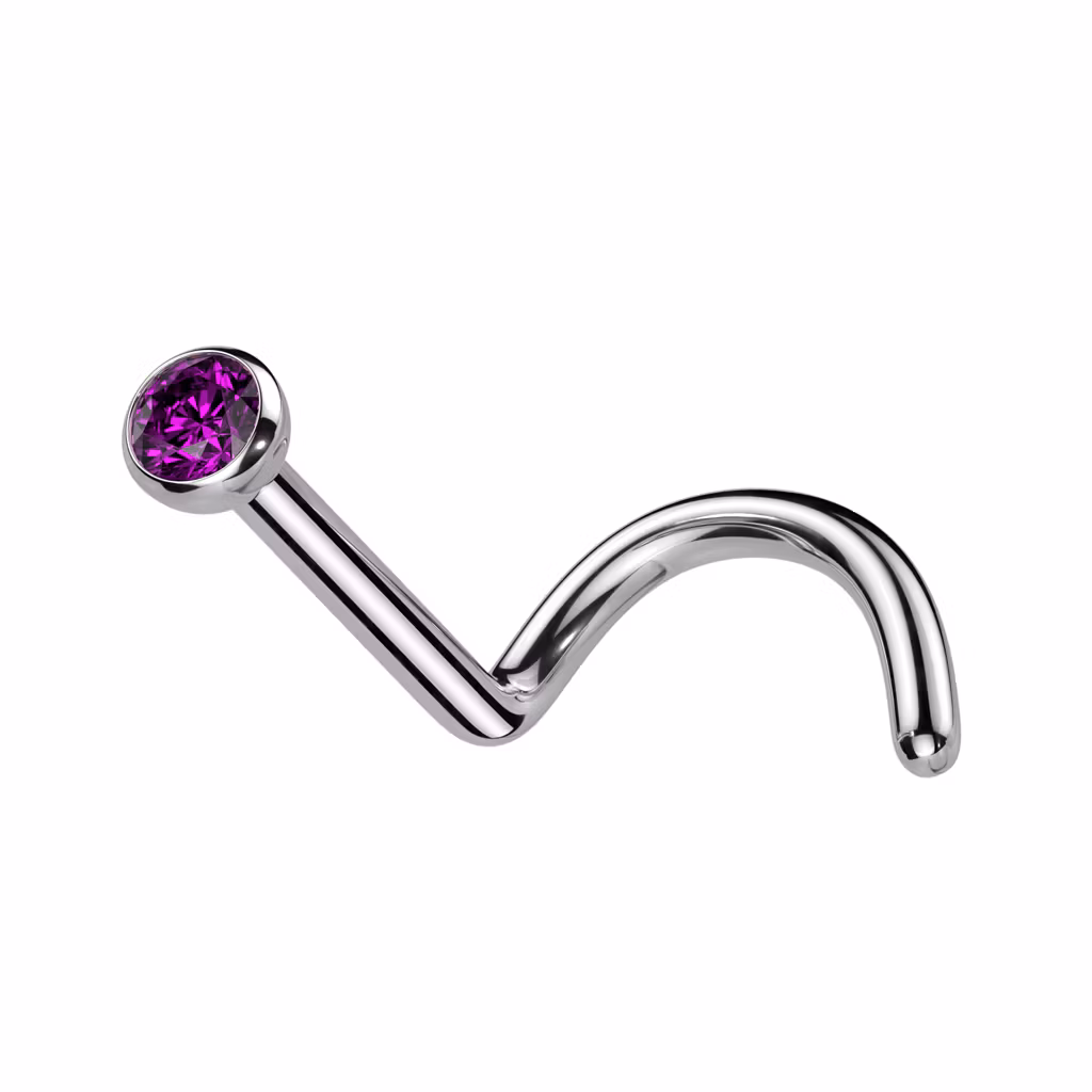 Nässmycke / nässkruv i titanium med cubic zirconia