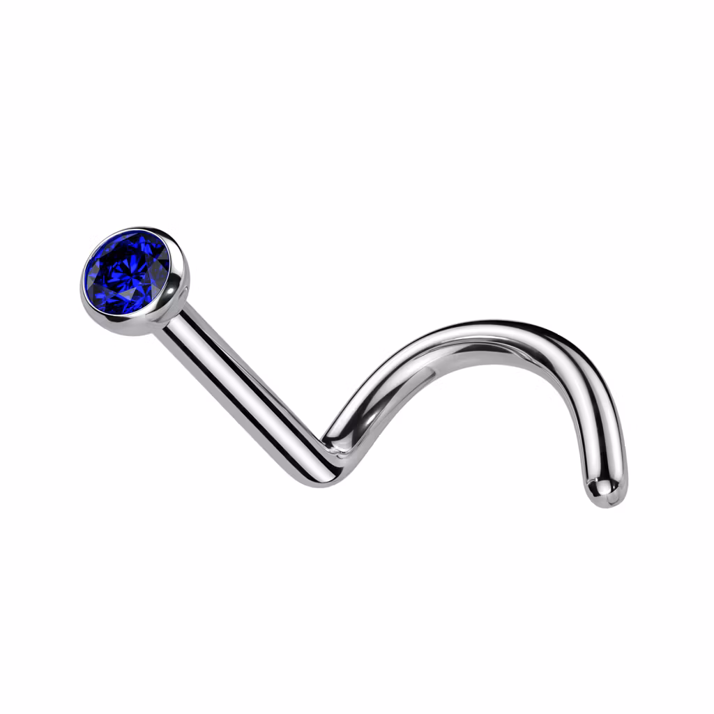 Nässmycke / nässkruv i titanium med cubic zirconia