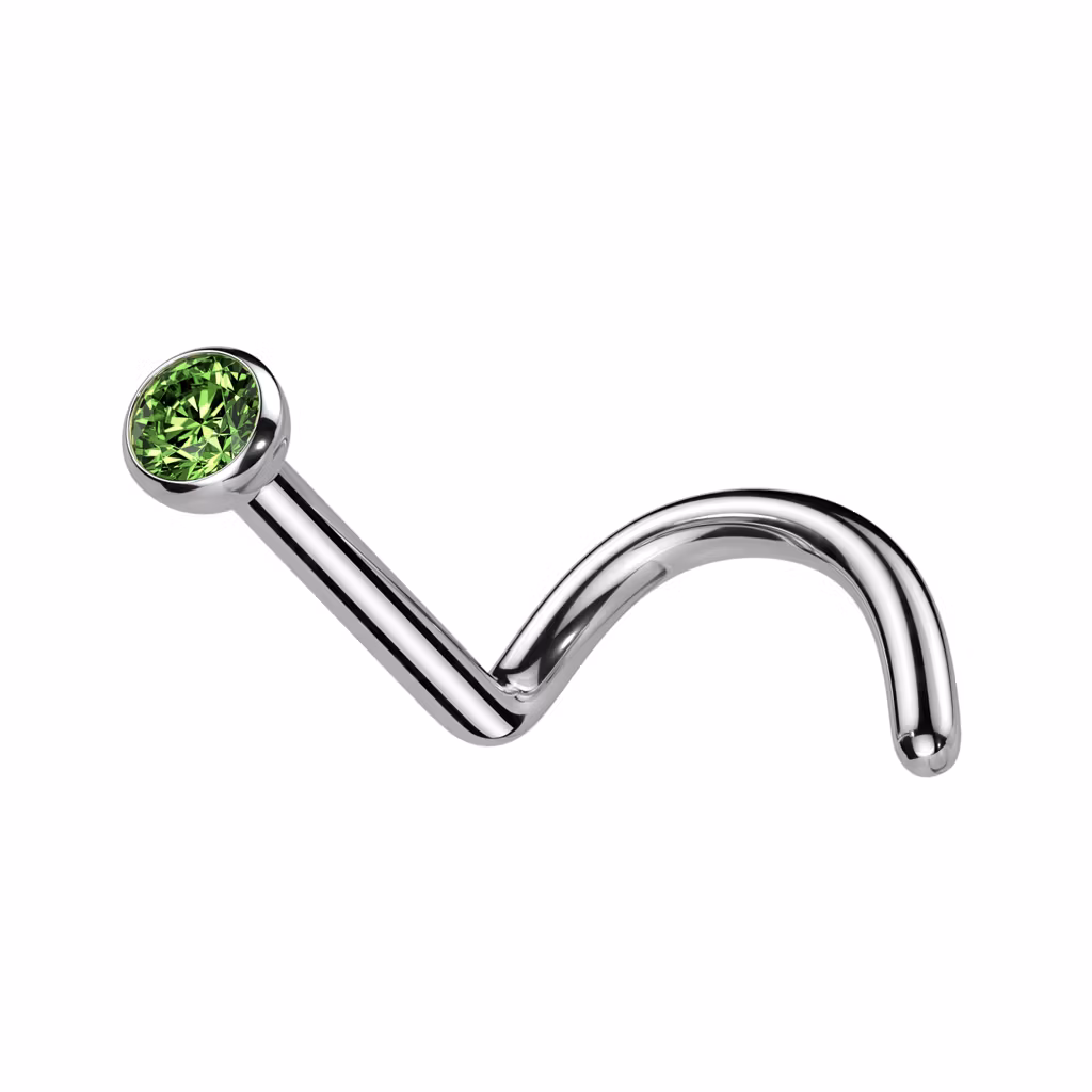 Nässmycke / nässkruv i titanium med cubic zirconia