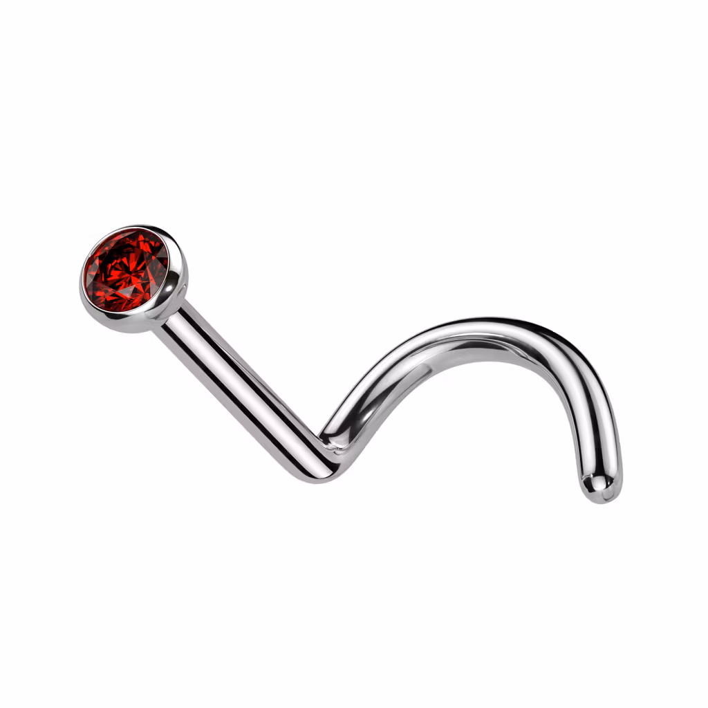 Nässmycke / nässkruv i titanium med cubic zirconia