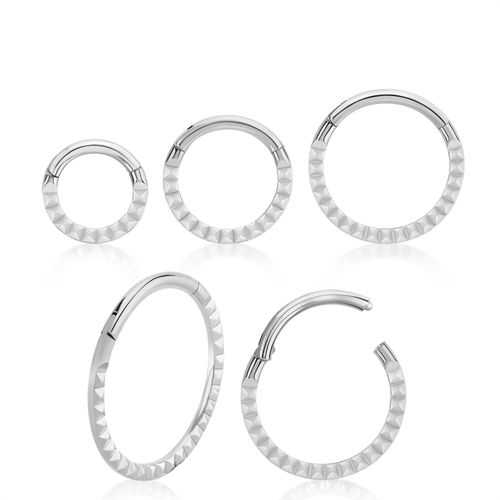 Segmentring 1.2mm i titanium med gångjärn och pyramidslipad front