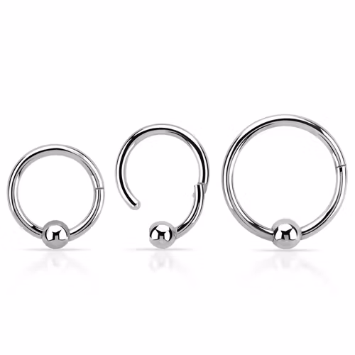 Segmentring 1.2mm kirurgiskt stål med gångjärn och 3mm kula