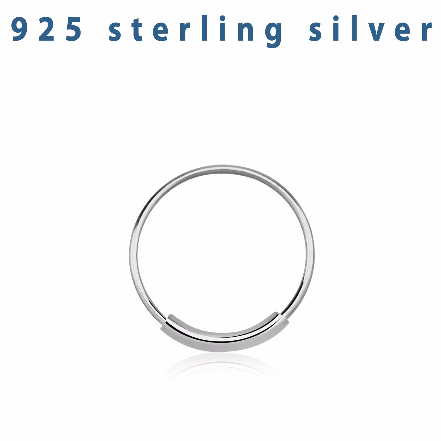 Näsring / sömlös ring i 925 silver 12mm
