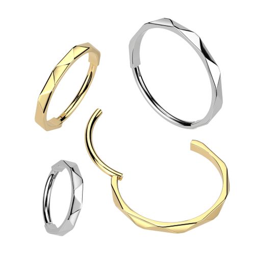 Segmentring i titanium 0.8mm med gångjärn och fasettslipad ytterkant