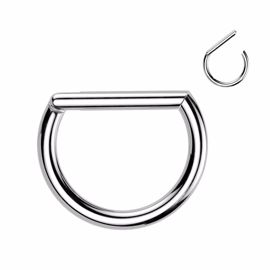 D-formad segmentring 1.2mm i titanium med gångjärn