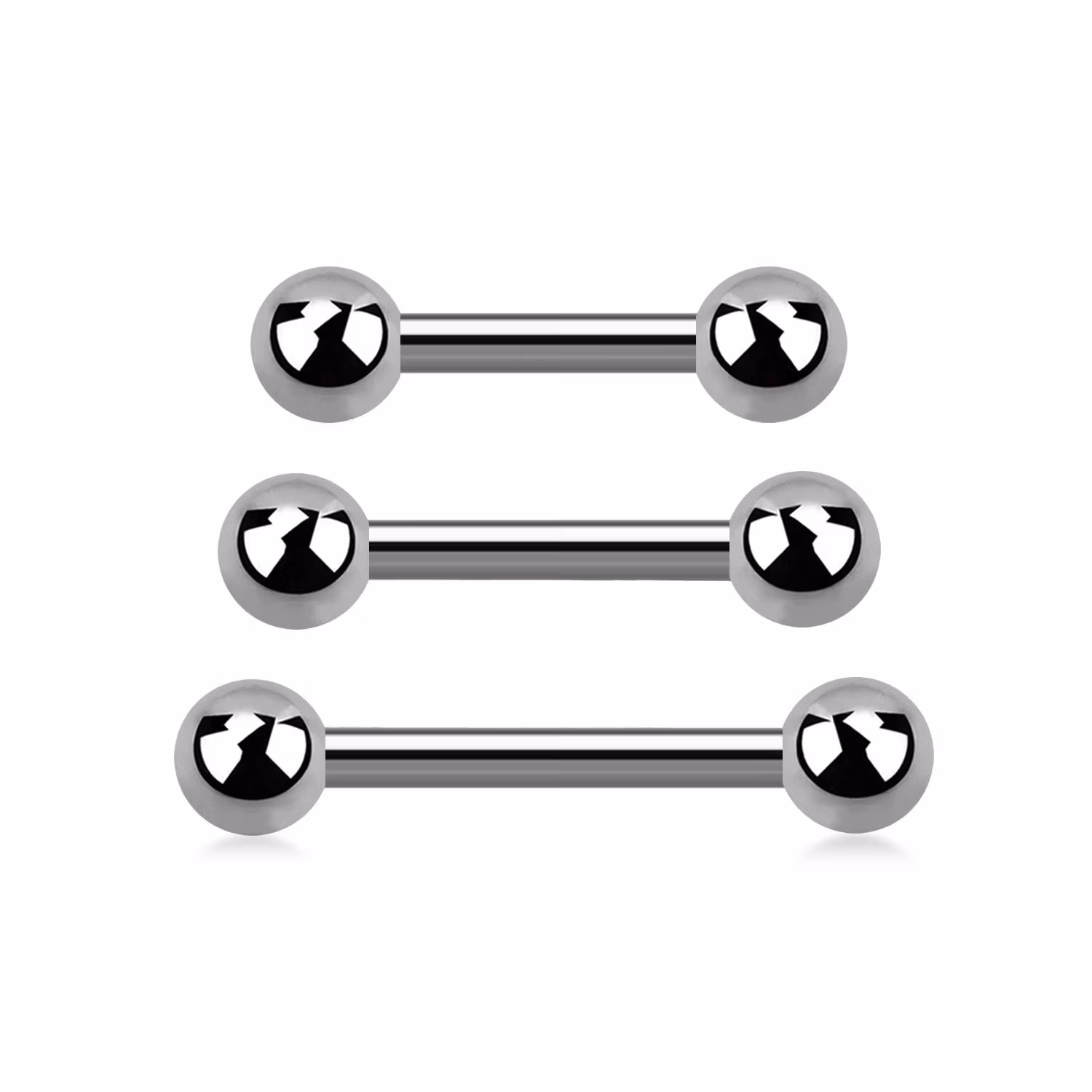 Titanium barbell utvändigt gängad 1.2mm med 4mm kulor