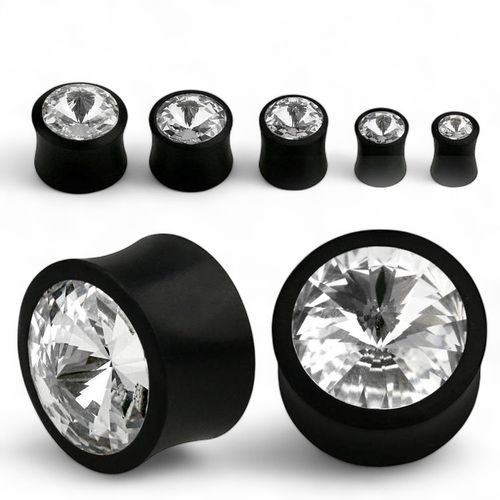 Träplugg areng wood med crystal