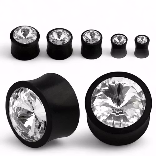 Träplugg areng wood med crystal