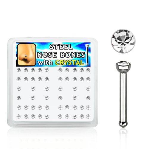 Mixpack / Display med 52st nässmycken 0.8mm - 2mm klar crystal